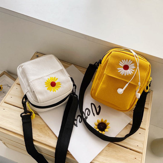 Lässige Margeriten-Tasche aus Stoff