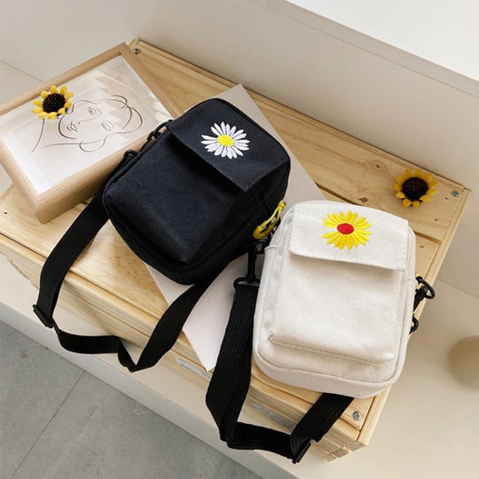 Lässige Margeriten-Tasche aus Stoff