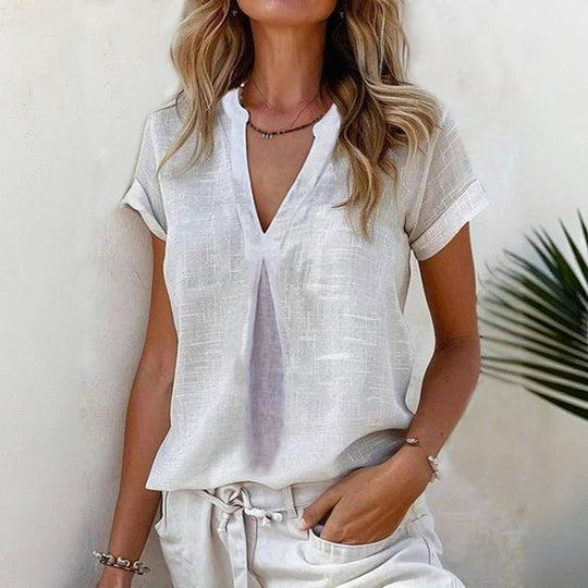 Lässige einfarbige Bluse