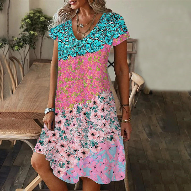 Vintage-Kleid mit Blumenmuster