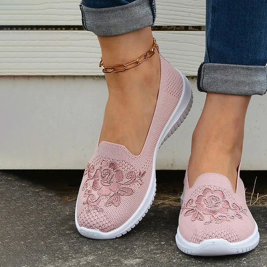 Atmungsaktive mit Blumen bestickte Schuhe