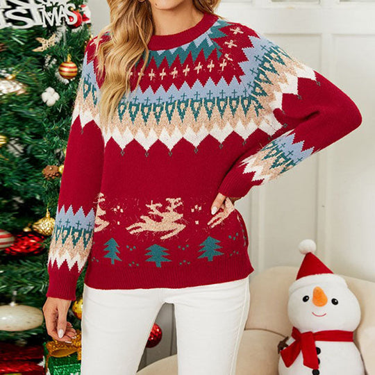 Bequemer weihnachtlicher Strick-Pullover