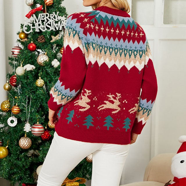 Bequemer weihnachtlicher Strick-Pullover