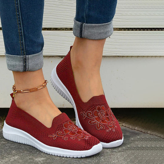 Atmungsaktive mit Blumen bestickte Schuhe