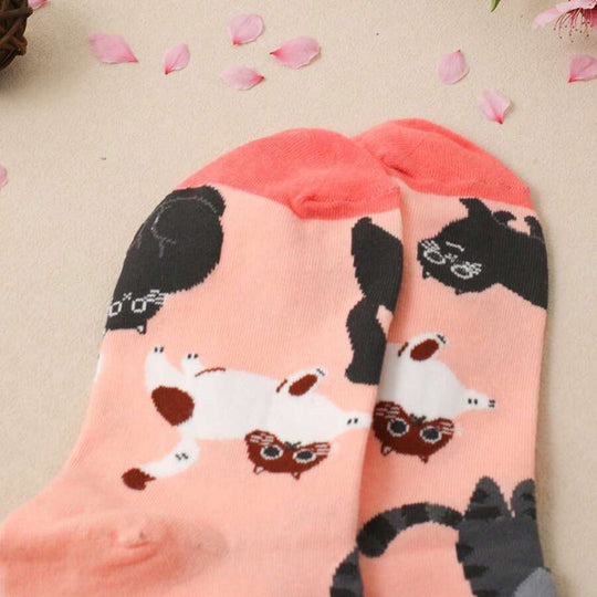 Bequeme Socke mit Katzenmuster