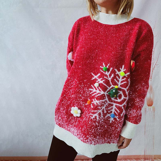 Doppel-Set aus Pullover und Weihnachts-Schal