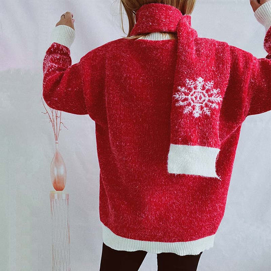 Doppel-Set aus Pullover und Weihnachts-Schal