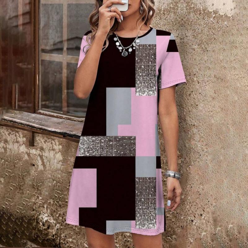 Legeres Kleid mit Farbblocks