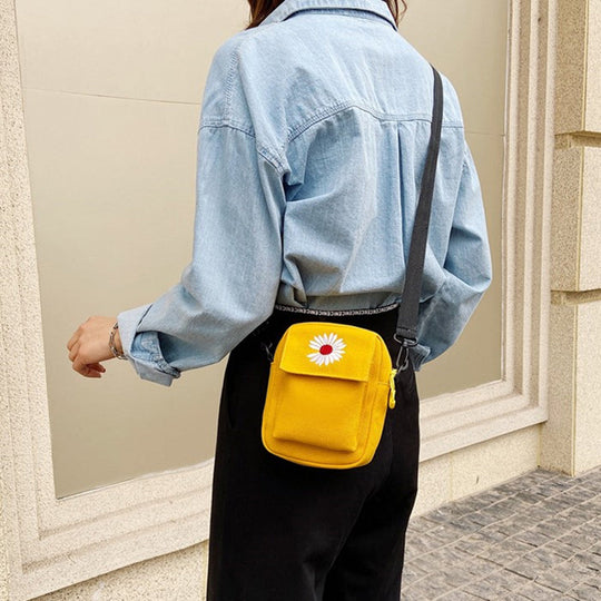 Lässige Margeriten-Tasche aus Stoff
