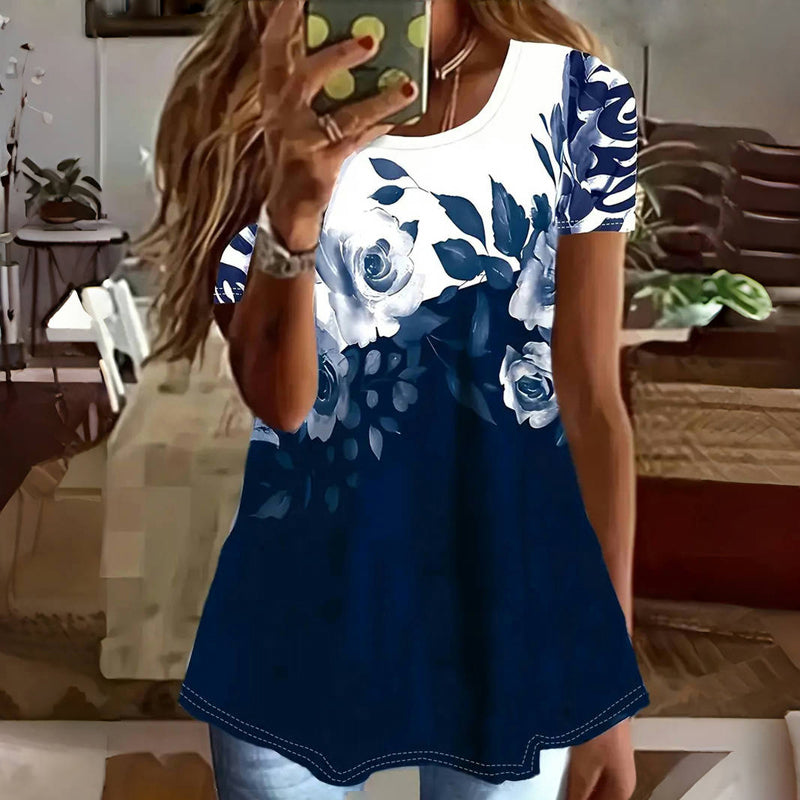 Vintage-Blumenmuster-T-Shirt