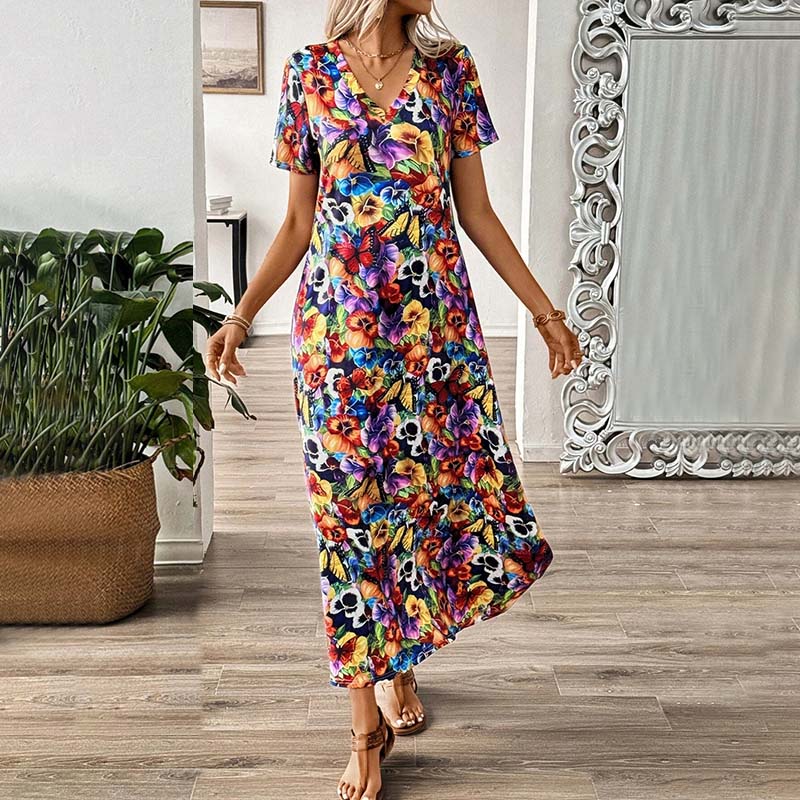 bunte Blumenmuster Kleid