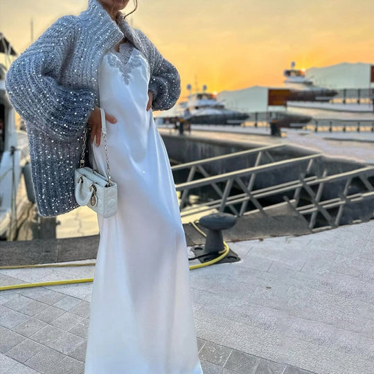 Modischer lässiger Strickcardigan