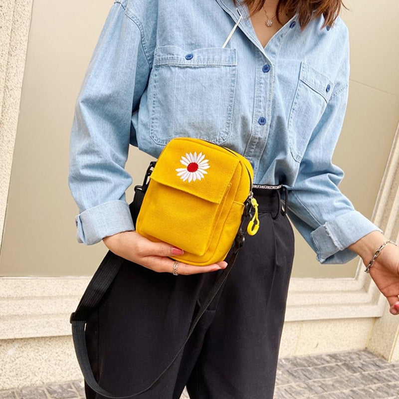 Lässige Margeriten-Tasche aus Stoff