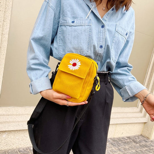 Lässige Margeriten-Tasche aus Stoff