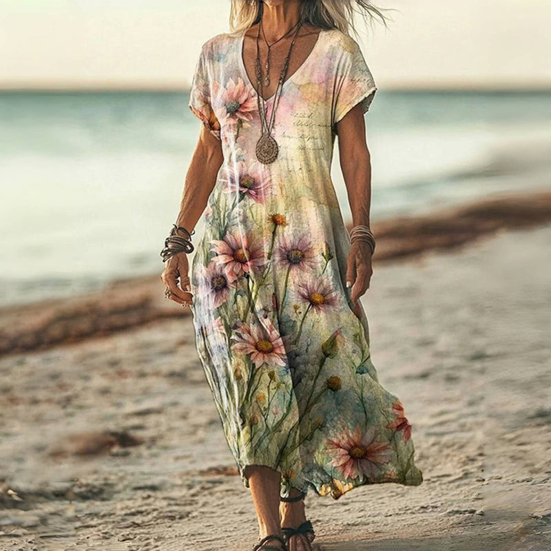 Vintage Blumenmuster Kleid