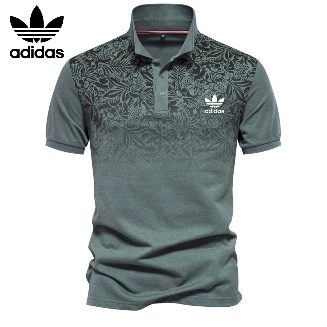 Herren-Poloshirt mit Blumenakzent