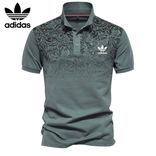 Herren-Poloshirt mit Blumenakzent