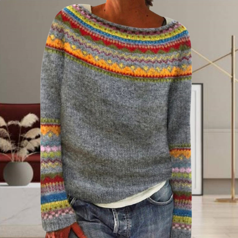 Pull mit geometrischem Vintage-Strick