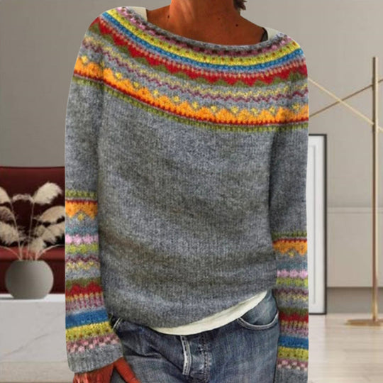 Pull mit geometrischem Vintage-Strick