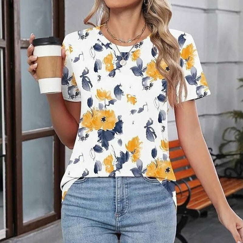 Vintage-Blumenmuster-T-Shirt