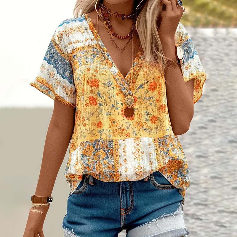 Vintage Bluse mit Blumenmuster