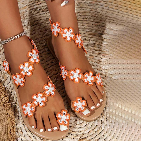 Bohème Blumen Sandalen