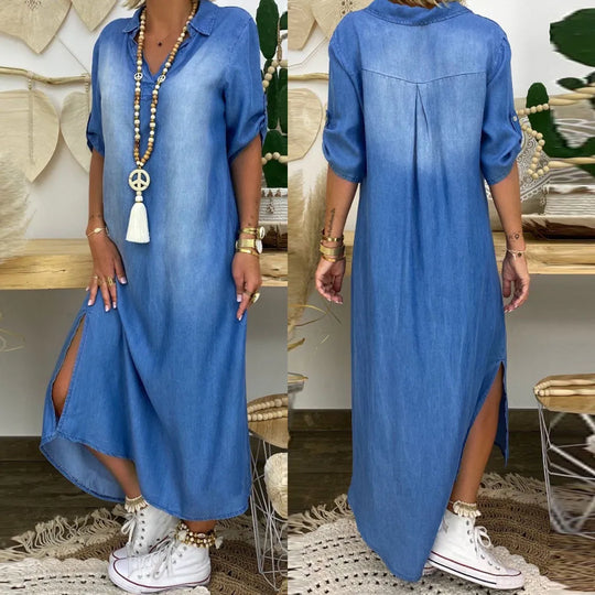 Maxikleid im Denim-Stil