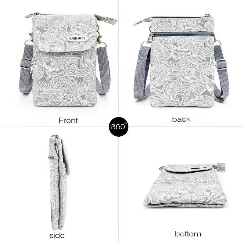 Tasche mit Vintage-Blättermotiv