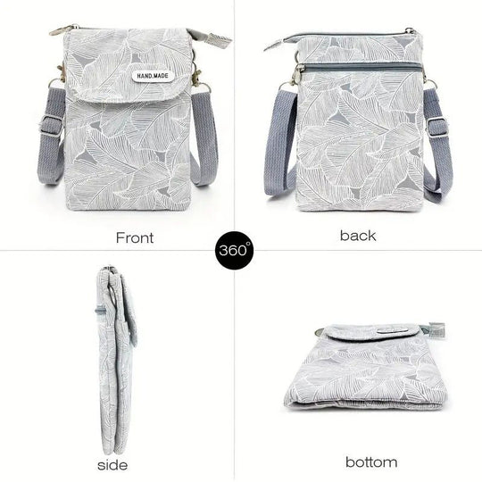 Tasche mit Vintage-Blättermotiv