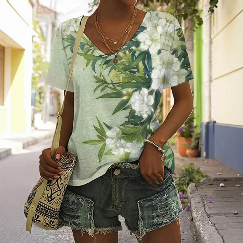 Vintage bedrucktes T-Shirt mit Blumenmuster