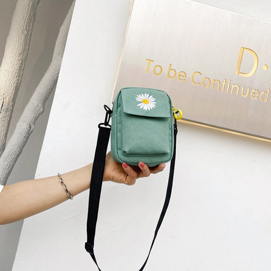 Lässige Margeriten-Tasche aus Stoff