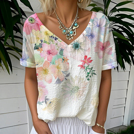 Lässiges T-Shirt mit Blumenprint