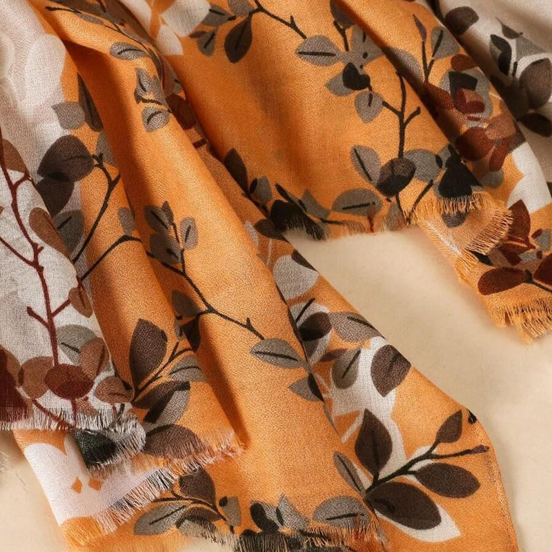 Vintage-Blätter Druck Schal