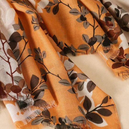 Vintage-Blätter Druck Schal