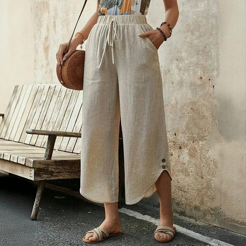 【Coton Et Lin】Bequeme Freizeithose