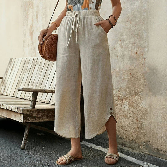 【Coton Et Lin】Bequeme Freizeithose