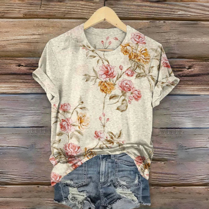 Vintage Blumenmuster T-Shirt