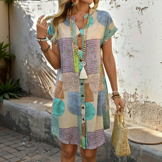 Retro Kleid mit geometrischem Muster