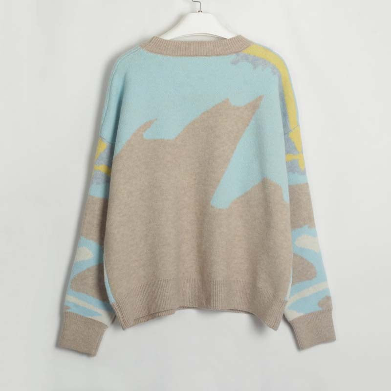 Lässiger Blockfarben-Pullover