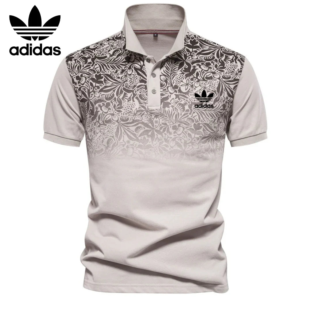 Herren-Poloshirt mit Blumenakzent