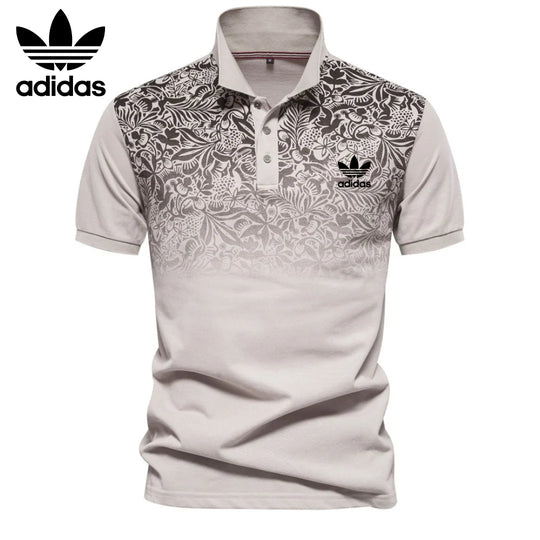 Herren-Poloshirt mit Blumenakzent