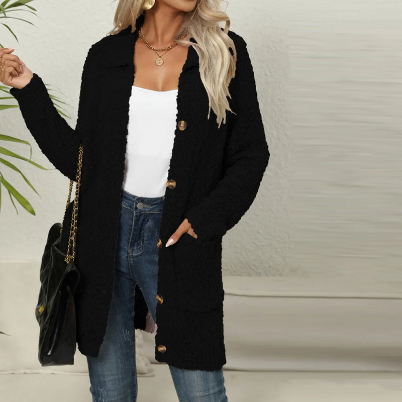 Lässiger einfarbiger Cardigan