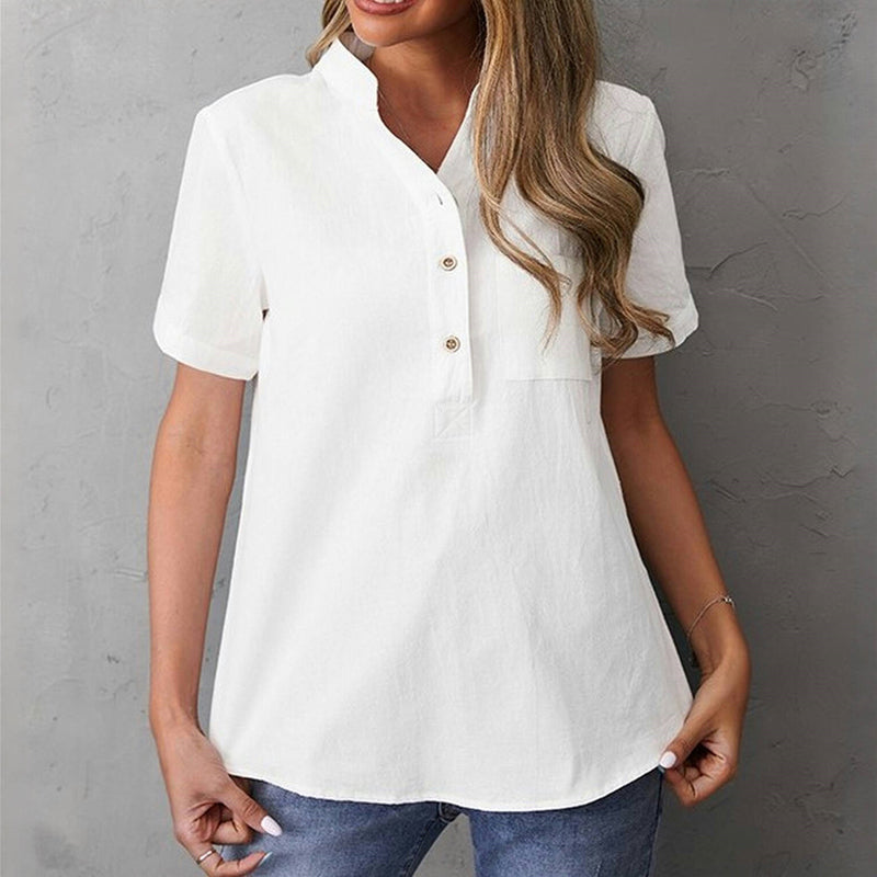 Lässige einfarbige Bluse