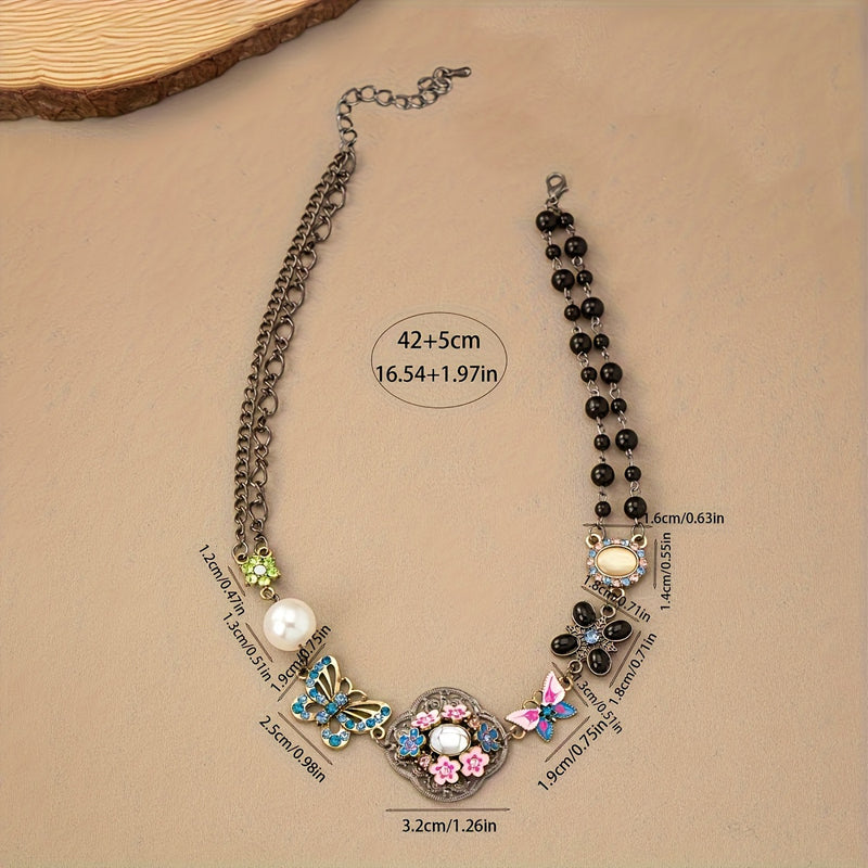 Ethnischer Vintage-Schmetterlingshalskette