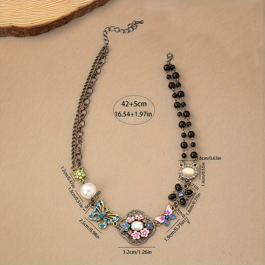 Ethnischer Vintage-Schmetterlingshalskette