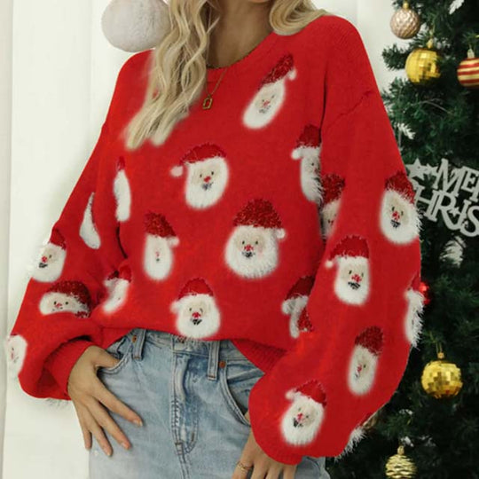 Bequemer Weihnachtstrikot-Pullover