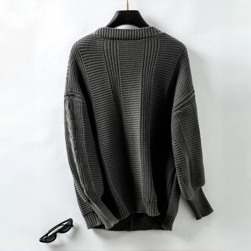 Vintage-Strickweste mit Zopfmuster