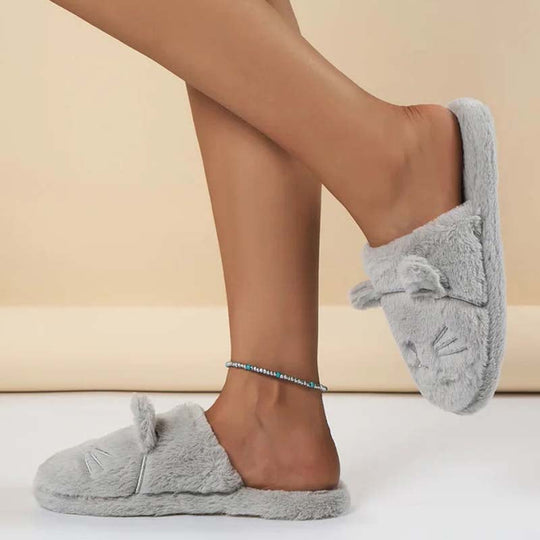 Flauschige Plüsch-Schuhen mit Cartoon-Katzen-Design