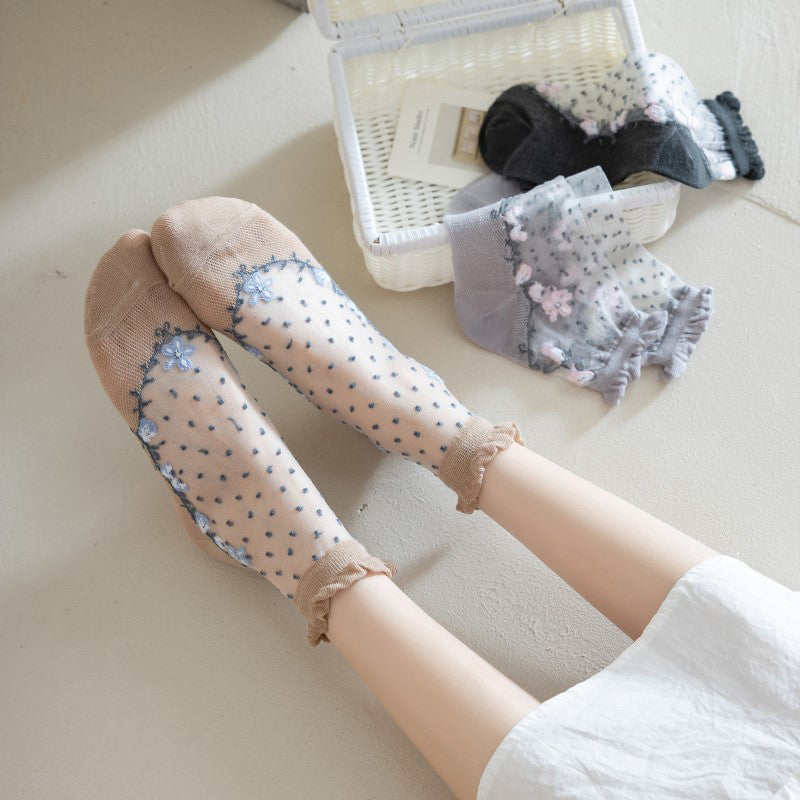 Atmungsaktive Blumenstrümpfe