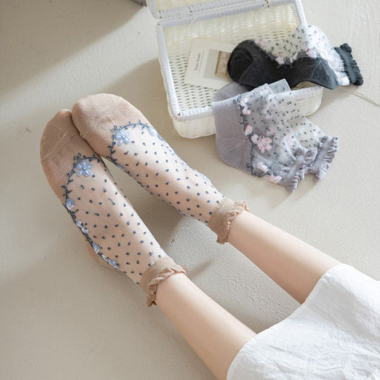 Atmungsaktive Blumenstrümpfe